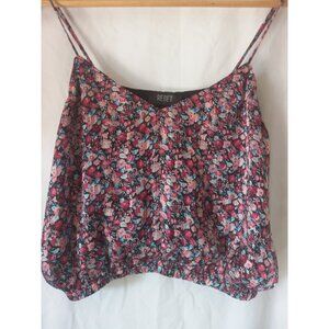 The Reset by Jane Silky Floral Crop Tank Top Women’s Size L (NWT)
